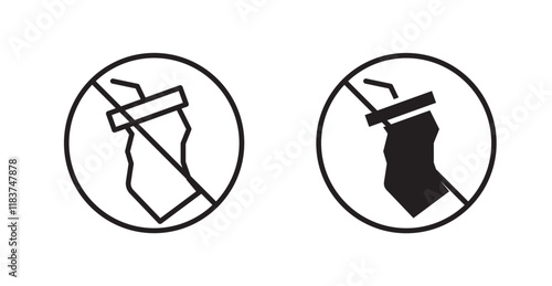 Dont throw away plastic signs set vector graphics designs