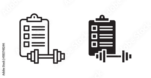 Fitness plan icon set vector graphics designs
