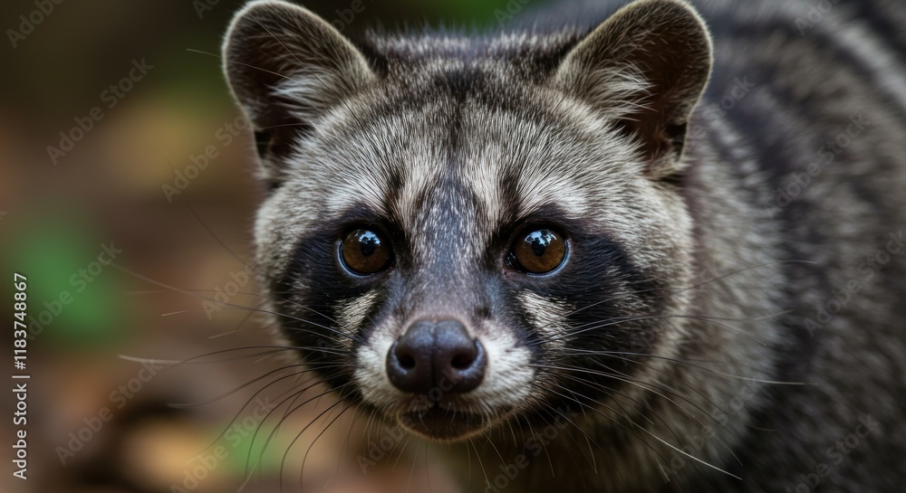 Close up portrait of a curious Asian palm civet Close up portrait of a curious Asian palm civet