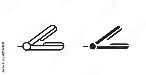 Hair straightener icon set vector graphics designs