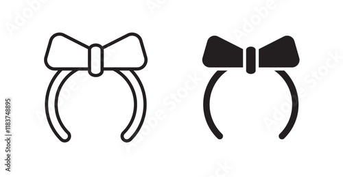 Hair tie icon set vector graphics designs