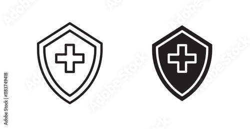 Immune guard icon set vector graphics designs