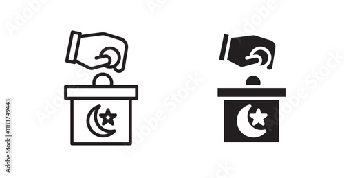 Infaq icon set vector graphics designs