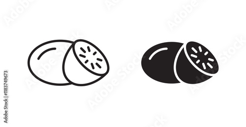 Kiwi icon set vector graphics designs
