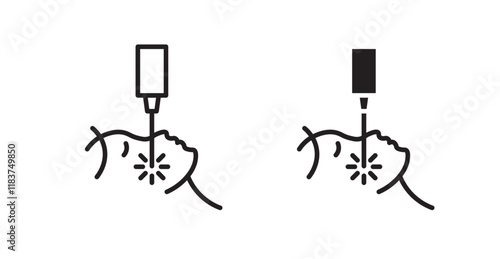 Laser anti aging beauty icon set vector graphics designs