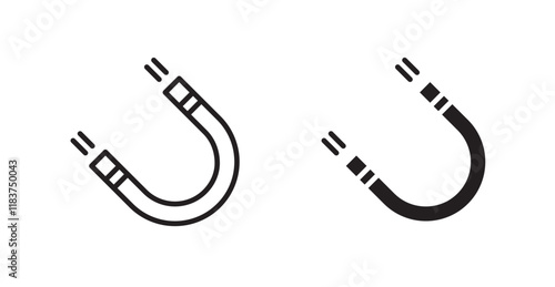 Magnet icon set vector graphics designs