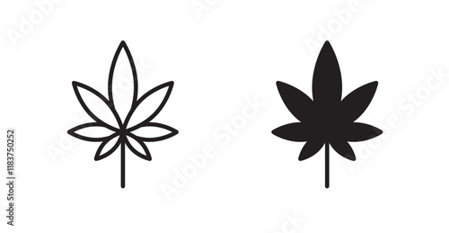 Marijuana icon set vector graphics designs