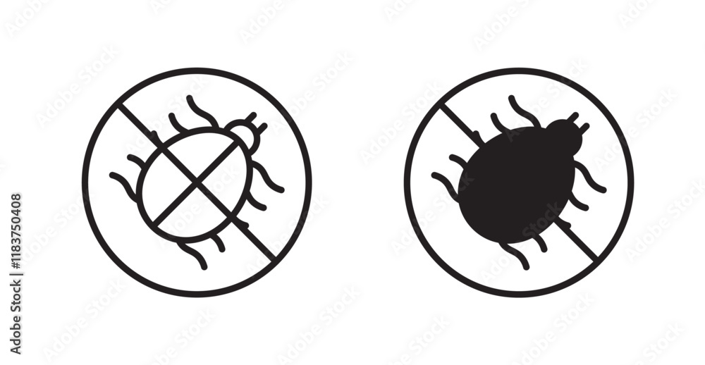 Mite in the prohibition signs set vector graphics designs Mite in the prohibition signs set vector graphics designs