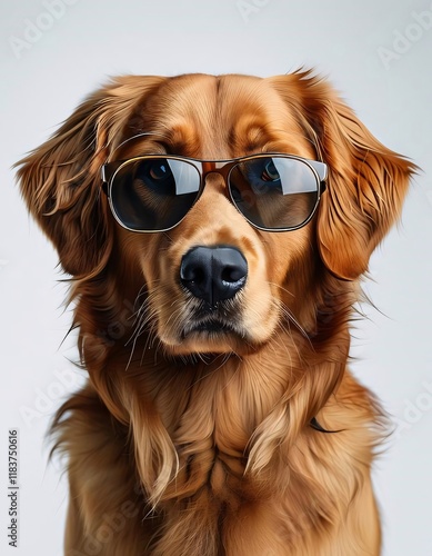 Cool Golden Retriever Studio Portrait. photo