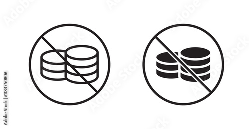 No cash sign vector set vector graphics designs