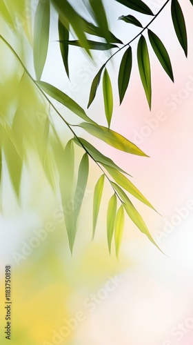 Gentle sunlight filtering vibrant green leaves