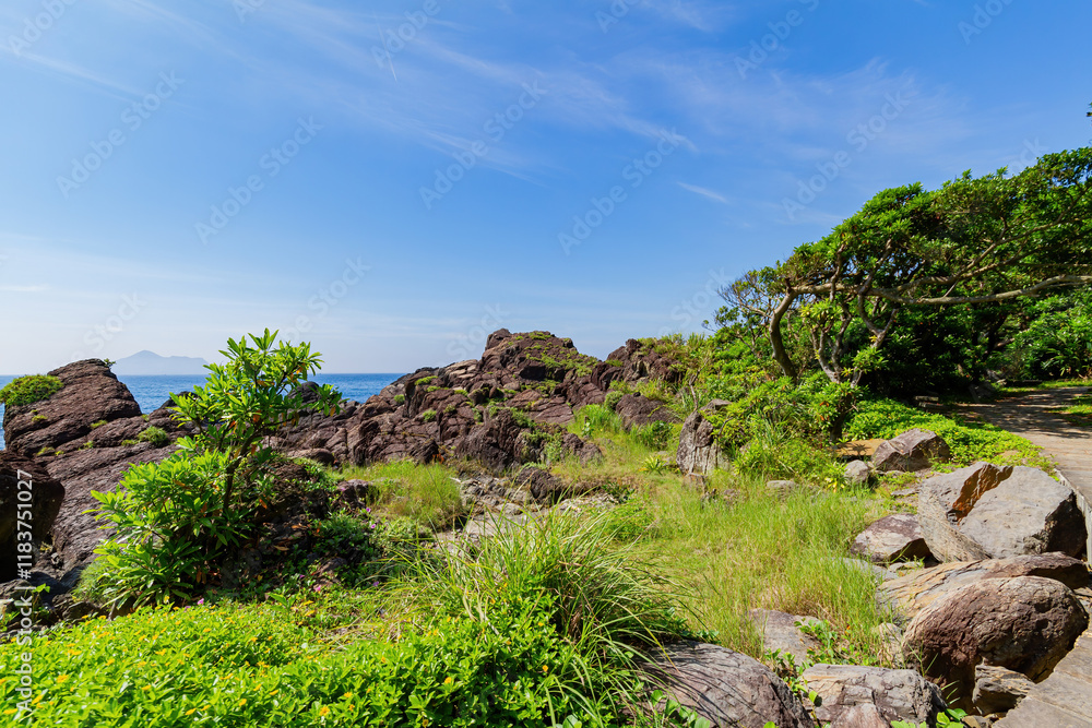 Beautiful sunny landscape of Beiguan Tidal Park