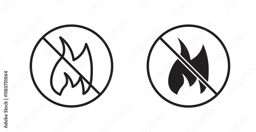No fire sign vector set vector graphics designs No fire sign vector set vector graphics designs