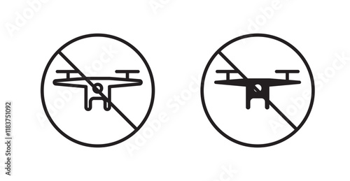 No fly drones sign vector set vector graphics designs