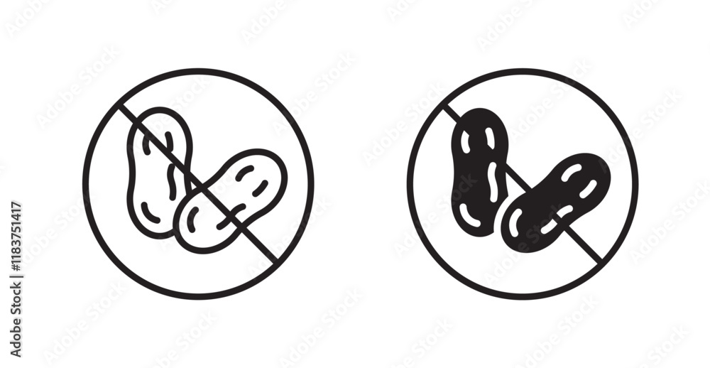 No peanut sign vector set vector graphics designs No peanut sign vector set vector graphics designs