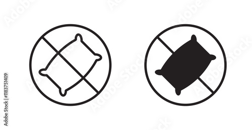 No pillow sign vector set vector graphics designs