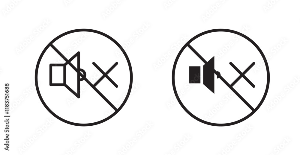No sound sign vector set vector graphics designs No sound sign vector set vector graphics designs