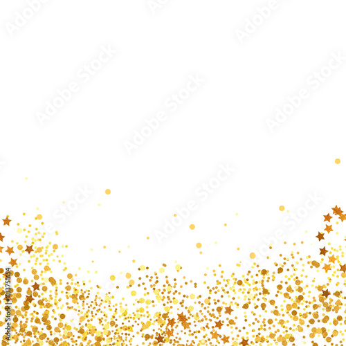 Gold glitter scatter border