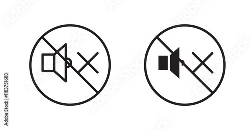 No sound sign vector set vector graphics designs