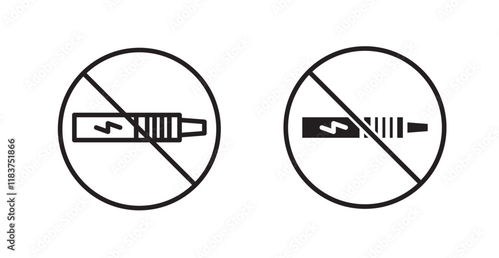 No vaping icon set vector graphics designs No vaping icon set vector graphics designs