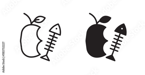 Organic waste icon set vector graphics designs