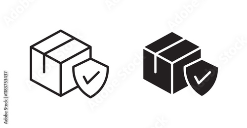 Safe delivery icon set vector graphics designs