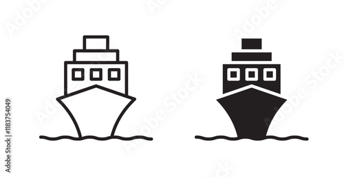 Ship icon set vector graphics designs