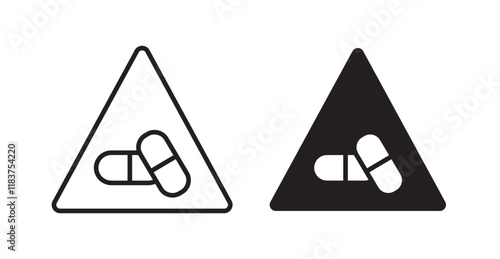 Side effects signs set vector graphics designs