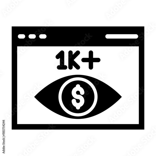 Cost Per Mille Glyph Icon Design