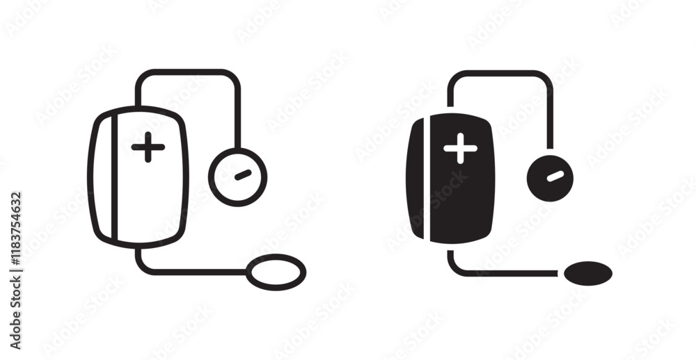 Fototapeta premium Sphygmomanometer icon set vector graphics designs