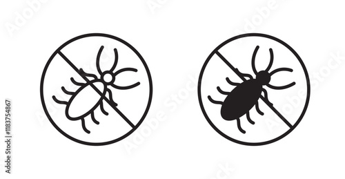 Stop insect signs set vector graphics designs