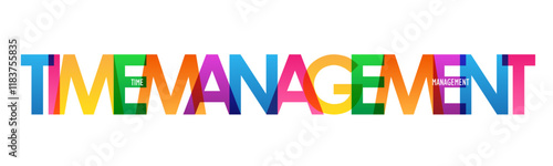 TIME MANAGEMENT colorful vector typography banner