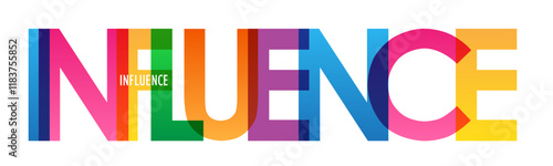 INFLUENCE colorful vector typography banner