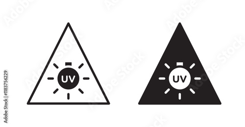 UV light do not look signs set vector graphics designs