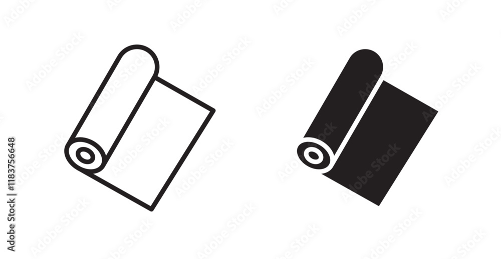 Yoga mat icon set vector graphics designs Yoga mat icon set vector graphics designs