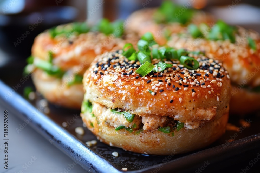 Savory sesame tofu cream cheese bagels Savory sesame tofu cream cheese bagels