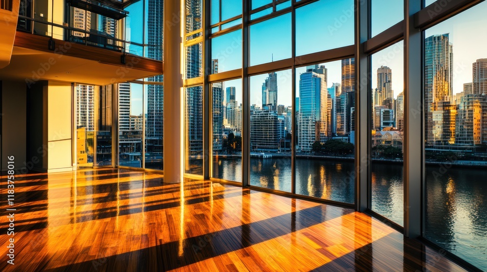 Fototapeta premium Luxury Apartment with Panoramic City View