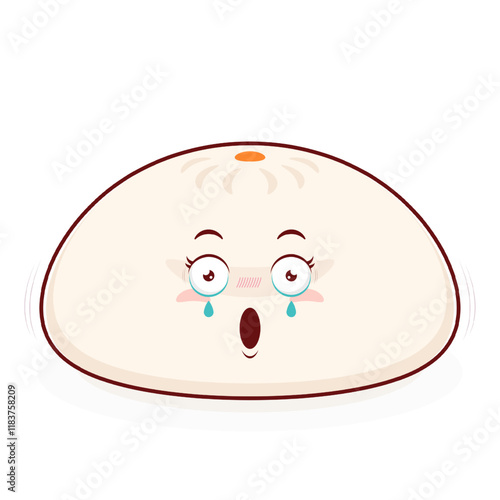 steamed buns scared face cartoon cute