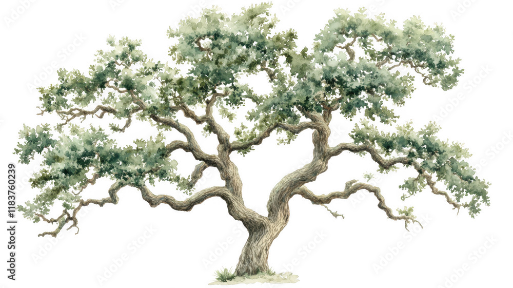 majestic oak tree with sprawling branches and lush green leaves stands against transparency background, showcasing its intricate details and natural beauty majestic oak tree with sprawling branches and lush green leaves stands against transparency background, showcasing its intricate details and natural beauty