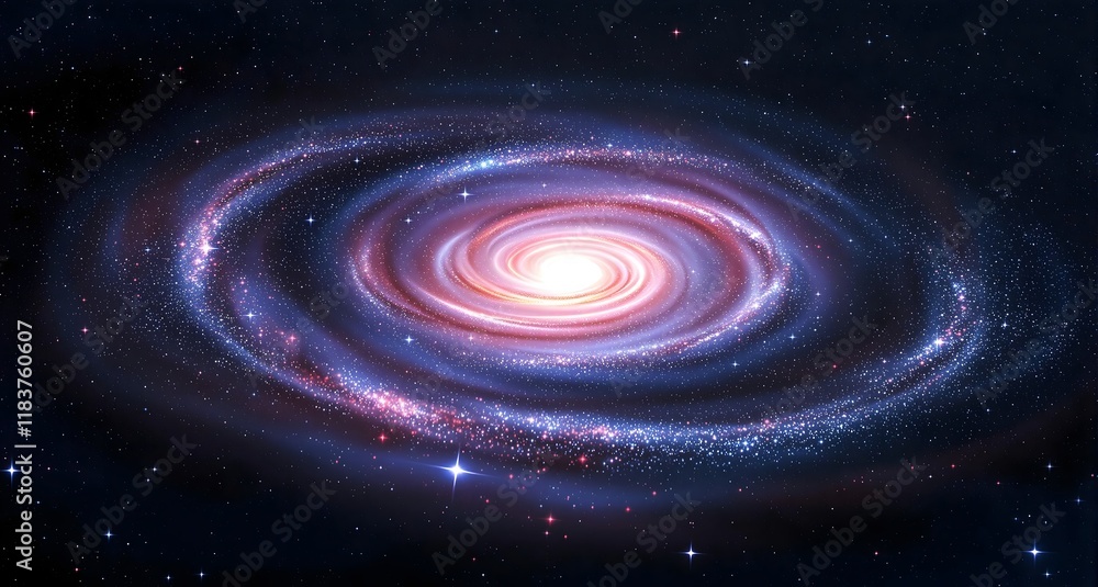 Fototapeta premium Galaxy with Spiral Nebula and Stars in Deep Space
