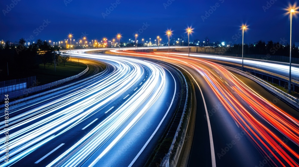 Night Highway Lights Trails - Stunning Long Exposure Photography Night Highway Lights Trails - Stunning Long Exposure Photography