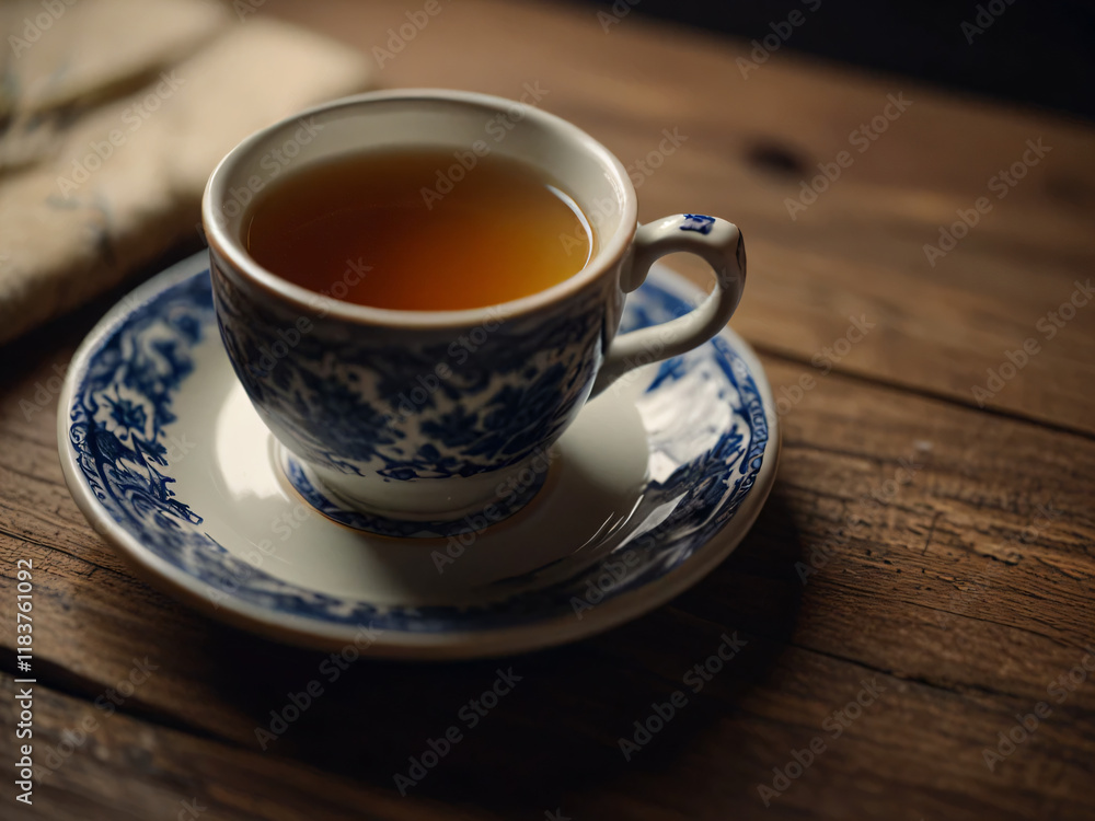 A beautifully designed cup of tea, exuding elegance and warmth. A beautifully designed cup of tea, exuding elegance and warmth.
