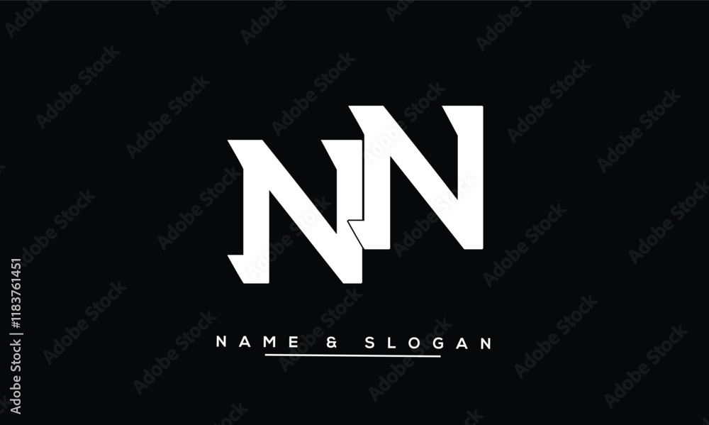 Obraz premium NN Abstract Letters Logo Monogram
