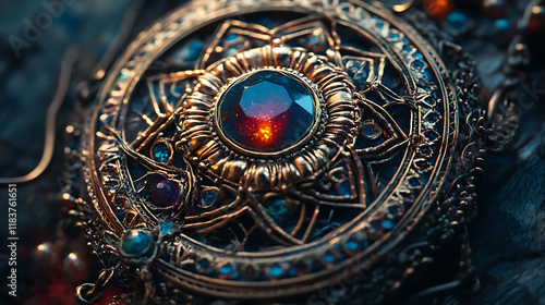 Wallpaper Mural Close, up shot, an intricately detailed magical amulet, rich jewel tones Torontodigital.ca