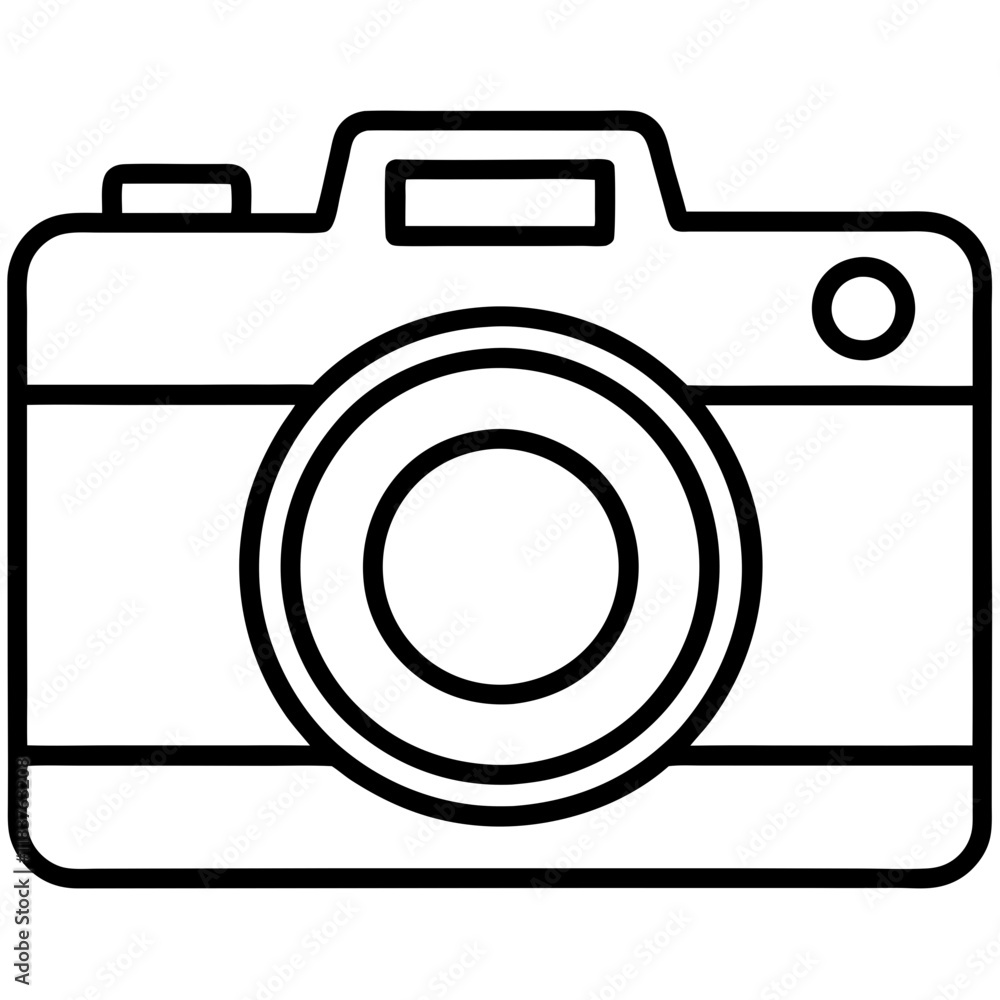Minimalist Camera Outline Vector Icon - Modern Photography Design Minimalist Camera Outline Vector Icon - Modern Photography Design