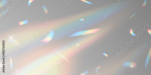 Light effect and zigzag ribbon falling from above on a beam of light, tinsel vector