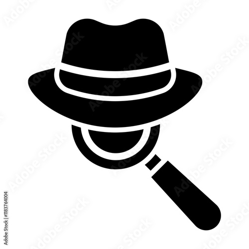 Detective Hat Glyph Icon Design