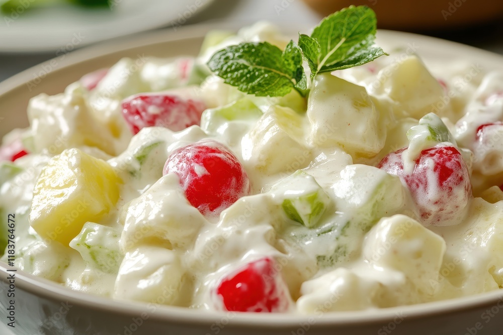 Tasty chilled smooth fruit mix in a bowl Tasty chilled smooth fruit mix in a bowl