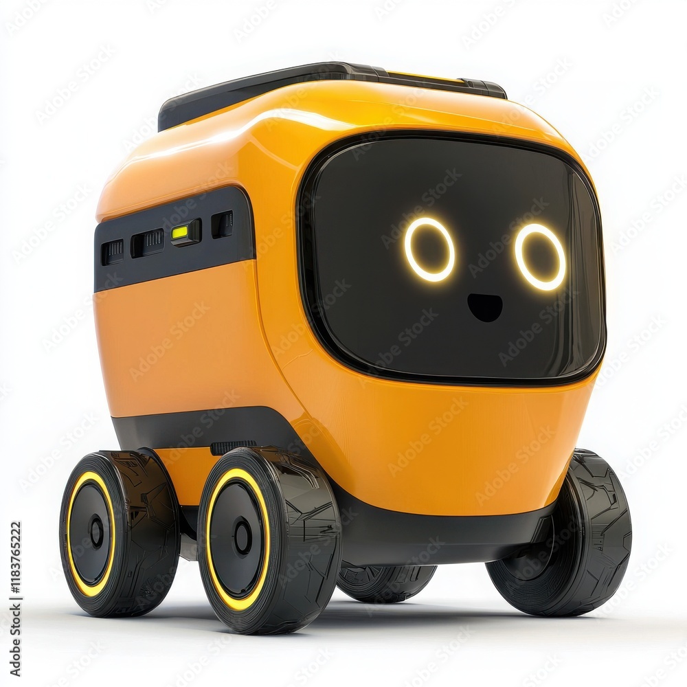 Naklejka premium Delivery Robot isolated on white background.