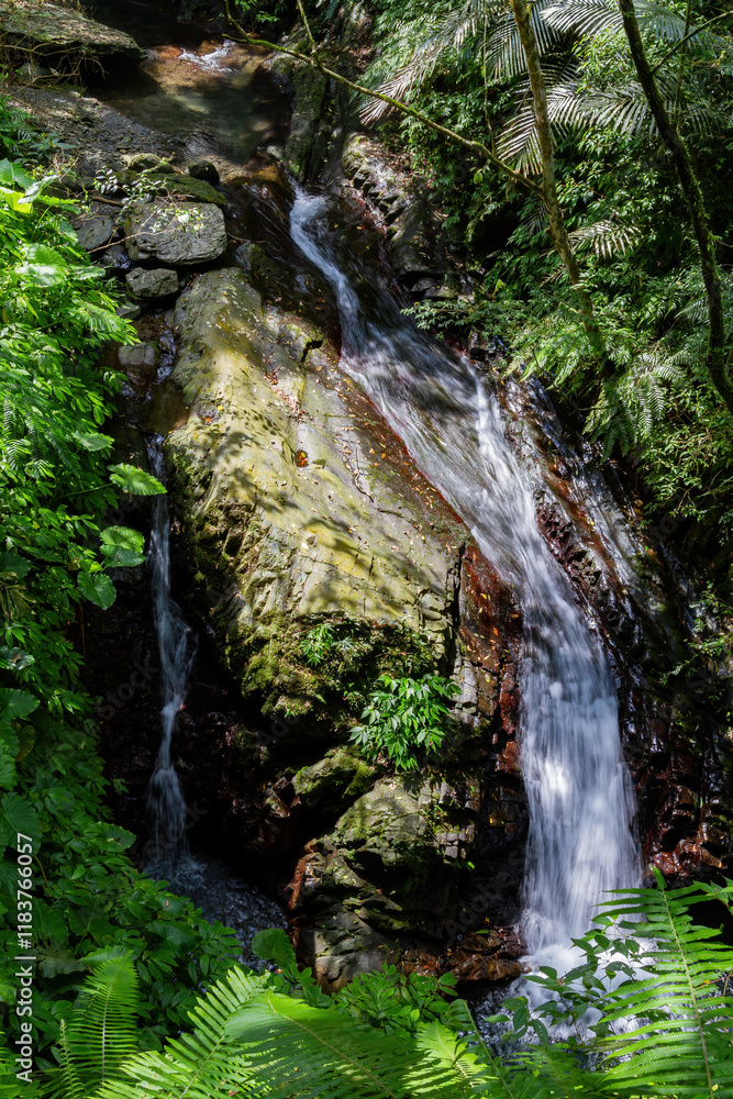 Sunny exterior view of the landscape of Linmei Shipan Trail